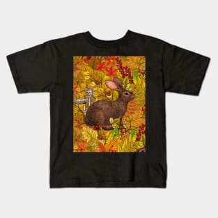 Autumn Rabbit on ochre Kids T-Shirt